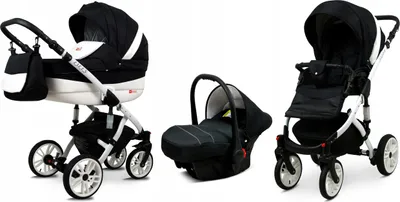 Produktbild von BabyLux® Lilly | 3in1 Kinderwagen Set | Carbon | Kombikinderwagen | Kinderwagenset | Buggy + Bab