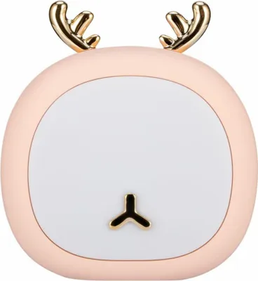 Productafbeelding van LED-batterij nachtlampje, model "Hert", roze/wit, 1,1W, 3000-6500K, touchdimmer + USB-aansluiting