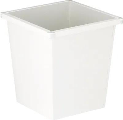 Produktbild von Viereckiger Papierkorb aus Metall mit Stoßecken aus Kunststoff | 27 Liter, HxBxT 36,1x34,2x34,3 | Weiß