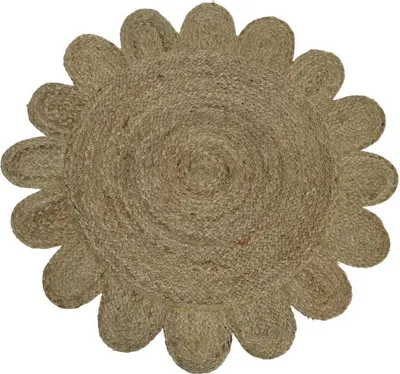 Produktbild von Juteteppich mit gezacktem Rand Durchmesser 90 cm