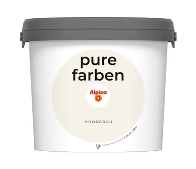 Produktbild von Alpina pure farben Wandfarbe mondgrau 2,5 L
