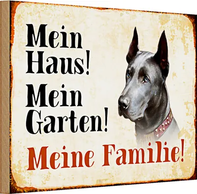 Produktbild von Holzschild Spruch Dobermann 30x20cm mein Haus mein Garten Familie