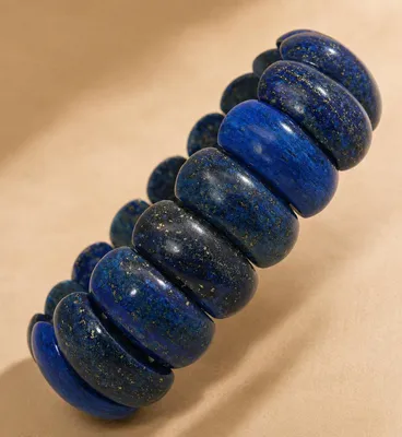 Produktbild von Lapislazuli Armband azurblaue Lapis Edelsteine 395ct 19