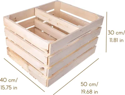 Produktbild von Creative Deco Große  Holzkiste mit Regal - Dekorative Naturholzkiste - Geschenke