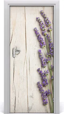 Produktbild von Tulup Türaufkleber 85x205 cm Dekorative Aufkleber Selbstklebend Wasserdichte Tapete Abnehmbar Schlafzimmer Wohnzimmer Wohnkultur - Hölzerne Wandtattoo Lavendel