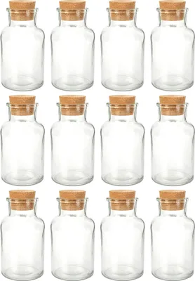 Produktbild von Schramm® Gewürzgläser 150 ml rund 10,3 x 5,8 cm wählbar 6, 12 oder 24 Stück mit Kork Verschluss inkl. Etiketten verschiedene Anzahl wählbar Aufbewahrungsgläser, Größe:12 Stück