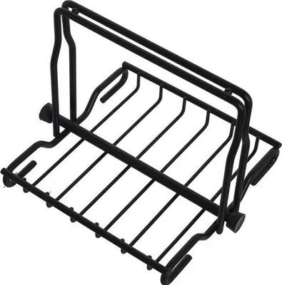 Image de Chariot de service métallique noir 21 x 18 x 15 cm - un accessoire de table élégant