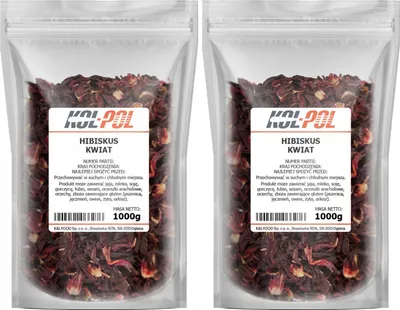 Zdjęcie produktu dla HIBISKUS SUSZONY 2kg Kwiat hibiskusa naturalny malwa herbata jakość Kol-Pol