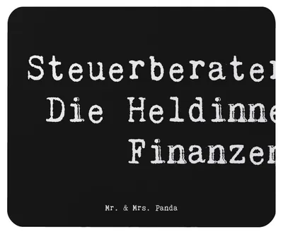 Produktbild von Mr. & Mrs. Panda Mauspad Spruch Steuerberaterin Heldin - Schwarz - Geschenk, laptop mousepad, Finanzheldinnen, Steuerberatung Frauen, Beruf, pc, Mouse Pad, computer