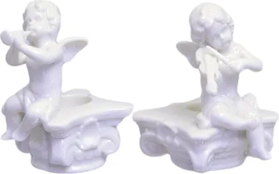Produktbild von Paar Kerzenständer Weihnachten Kerzenhalter Dekoration Porzellan 9cm Antik-Stil