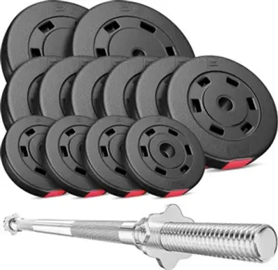 Produktbild von Hop-Sport Hantelset 69 kg Langhantel-Stange Hantelcheiben 2x10kg + 6x5kg + 4x2,5kg