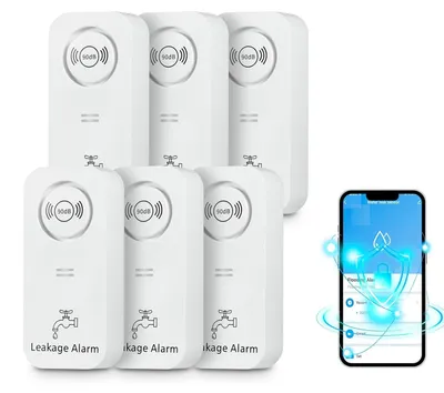Obrázek produktu pro TOWODE WiFi čidlo úniku vody 90 dB, bezdrátová sada 6 ks