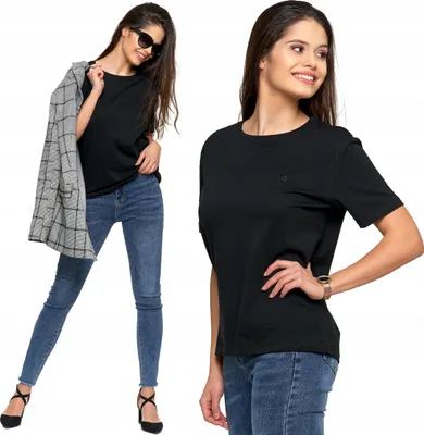 Produktbild von Moraj - T-Shirt Schwarz - Damen T-Shirt Größe S - Baumwolle T-Shirt - schwarzes T-Shirt