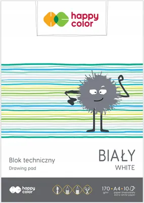 Produktbild von Technikblock A4/10k Happy Color 170g weiß