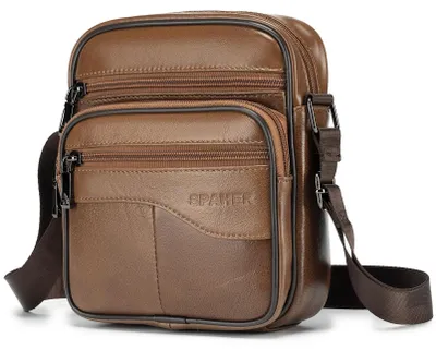 Immagine prodotto di Borsa a tracolla in pelle grande da uomo