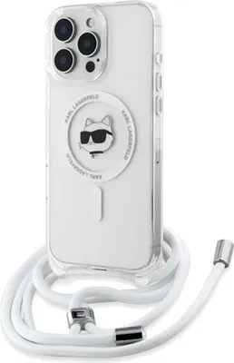Immagine prodotto di Karl Lagerfeld Klhmp16Lhcchnt Custodia rigida per Iphone 16 Pro 6.3 Trasparente Iml Choupette Testa e cavo Magsafe