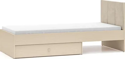 Produktbild von FURNLUX Bettenrahmen Mevel Beige 90x200cm / Hauptfarbe: Beige / Abmessungen: 94 x 90 x 207 cm