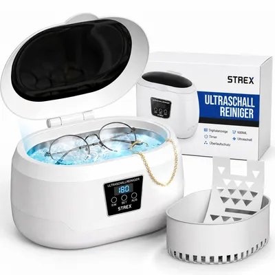 Produktbild von Strex Ultraschallreinigungsgerät mit 360°-Reinigung und Timerfunktion | 43 kHz Ultraschallreiniger für schnelle und schonende Reinigung