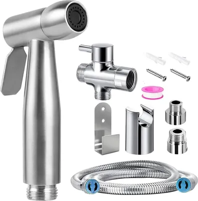 Immagine prodotto di Set doccetta igienica con valvola a 3 vie - Igiene intima - Per bidet da toilette