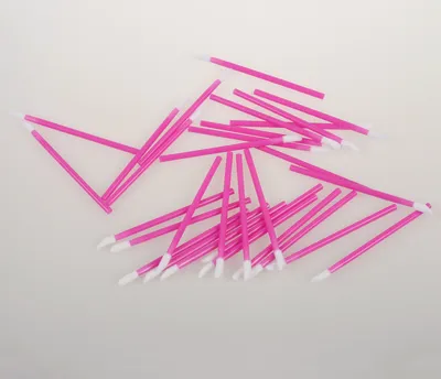 Immagine prodotto di Bastoncini in microfibra per la pulizia delle estensioni delle ciglia Senza pelucchi 100 pezzi Rosa