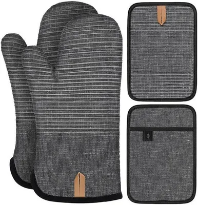 Produktbild von Famanu Topflappen Set 4-teilig - hitzebeständig, grau