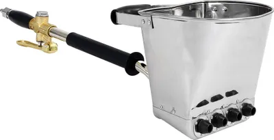 Obrázek produktu pro Omítací stroj Wiltec 6-10 bar, omítací pistole s tryskou 8 mm, maltovací pistole 3,7 l s trychtýřem, metač omítky 72 cm, omítací stroj z hliníku a nerezové oceli
