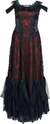 Produktbild von Sinister Gothic Langes Kleid Damen Gothic Dress schwarz/rot S