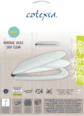 Product packaging for a toilet seat.