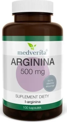 Produktbild von Medverita Arginin 500 mg – 100 Kapseln – Hochdosiertes Aminosäure-Supplement