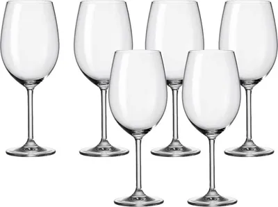 Produktbild von Leonardo Daily Bordeaux-Gläser 6er Set, Rotwein-Kelch mit Stiel, spülmaschinenfeste Wein-Gläser, Höhe 24,5 cm, 640 ml, 063317