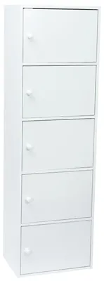 Aufbewahrungsschrank 133x40x29 cm Weiß 5 Türen Bausatz