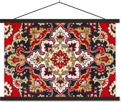 Produktbild von MuchoWow® Textilposter Persischer Teppich - Mandala - Teppich 120x80 cm mit schwarzem Rahmen - Wanddeko