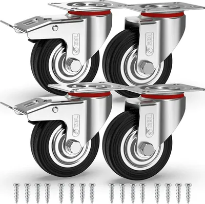Produktbild von Famanu Trolley-Rollen Schwerlast - Gummi, 200 kg Tragfähigkeit