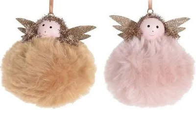 Productafbeelding van Kerstornament, engel, pluche, 8 cm