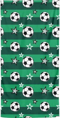 Produktbild von Frottierhandtuch Fußball 70x140 cm aus 100% Baumwolle, weich, saugstark, 350 g/m², Standard 100