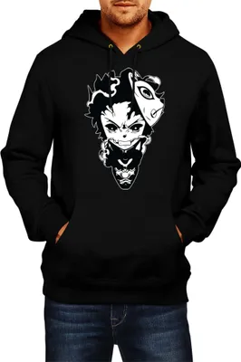Immagine prodotto di Felpa con cappuccio da uomo Demon Anime Slayer Kimetsu No Yaiba Tanjiro Kamado 003, Man L , Noir