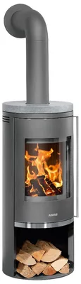 Produktbild von Justus Faro 2.0 Kaminofen Stahl Gussgrau mit Speckstein-Abdeckplatte