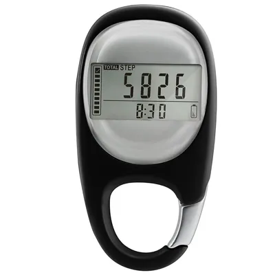 Produktbild von 3D Schrittzähler, kompakter Clip-Pedometer mit LCD, Schrittzähler, Distanz- und Kalorien-Tracking, für Senioren, Kinder, sofort einsatzbereit