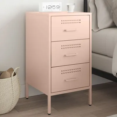 Obrázek produktu pro vidaXL Noční stolek růžový 36x39x68 cm ocelový