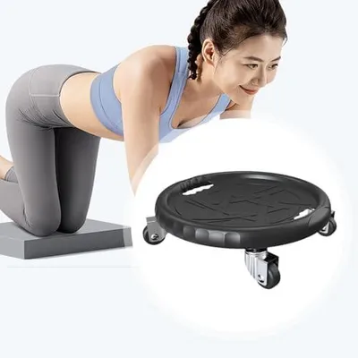 Produktbild von Bauchmuskeltrainer mit Gleitscheiben Und Rollen, Rutschfest, für Core Training, Ideal für Fitnessstudios.