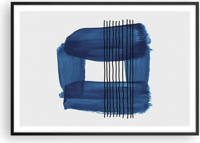Produktbild von Gerahmtes Poster - Schwarzer Rahmen - Abstraktion Aquarell Blau - 100x70 cm - Wand Bild - Wanddeko - Wandbilder - Wandposter - Bilderrahmen - Bilder - Kunstdruck - Wandbild - P2BAA100x70-4223