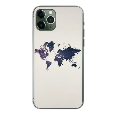 Produktbild von MuchoWow® Handyhülle Schutzhülle Hülle für iPhone 11 Pro Weltkarte - Licht - Rot Silikon Softcase Handy Hülle - Handy