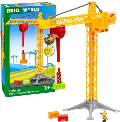 Produktbild von Brio Großer Baukran mit Licht 63383500 - Mit Magnethagen, um 360 Grad drehbar, für Kinder ab 3 Jahre