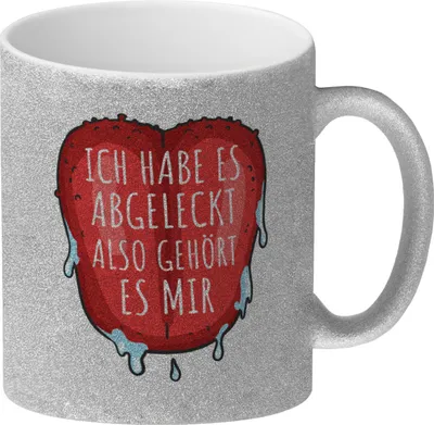 Produktbild von Ich habe es abgeleckt also gehört es mir Glitzer-Kaffeebecher