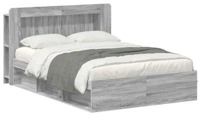 Produktbild von Bettgestell mit Stauraum Grau Sonoma 160 x 200 cm Holzwerkstoff