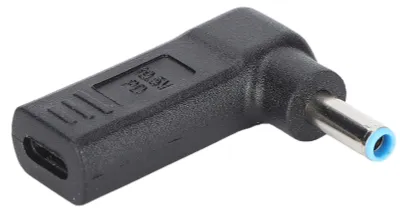 Obrázek produktu pro Adaptér Type-C na DC, zástrčka samice na samce, 4,5 × 3,0 mm, pravoúhlý konektor PD, nabíjecí zařízení pro notebooky HP
