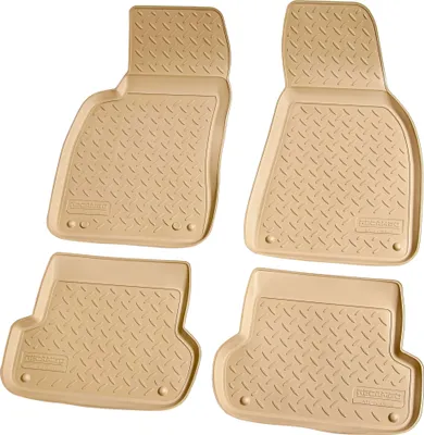 Zdjęcie produktu dla Gumowe dywaniki podłogowe do Audi A4 | B6, B7, 8E | 2000-2008, sedan, Avant | beżowa krawędź