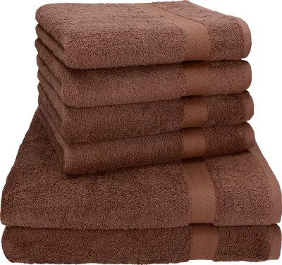 Produktbild von Betz 6-tlg. Handtuch-Set PREMIUM - 2 Liegetücher 4 Handtücher 100% Baumwolle  Farbe: nuss