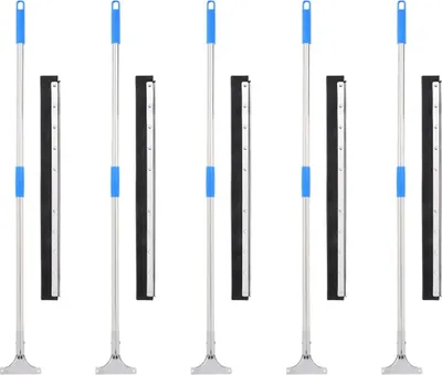 Image de Raclettes à plancher 5 pcs 75x122,5 cm acier et caoutchouc
