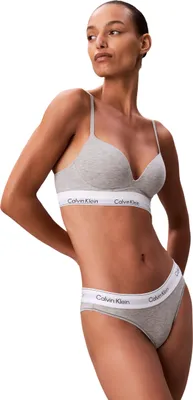 Produktbild von Calvin Klein Damen Brazilian Slip mit Logobund, Grau (Grey Heather), S